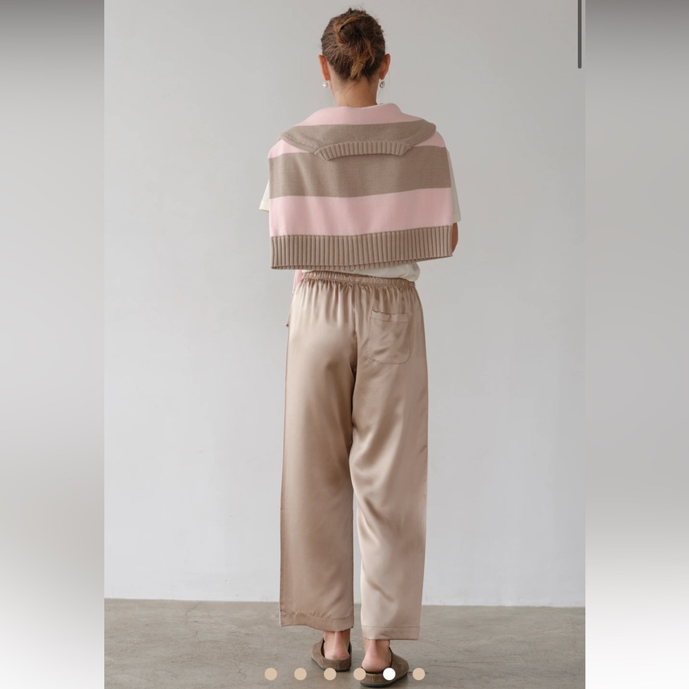 DONNI The Silk Stripe Crop Pant - Picture 3 of 5